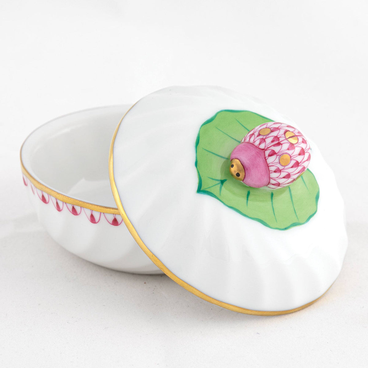 Herend Ladybug Box – Raspberry, alternate view