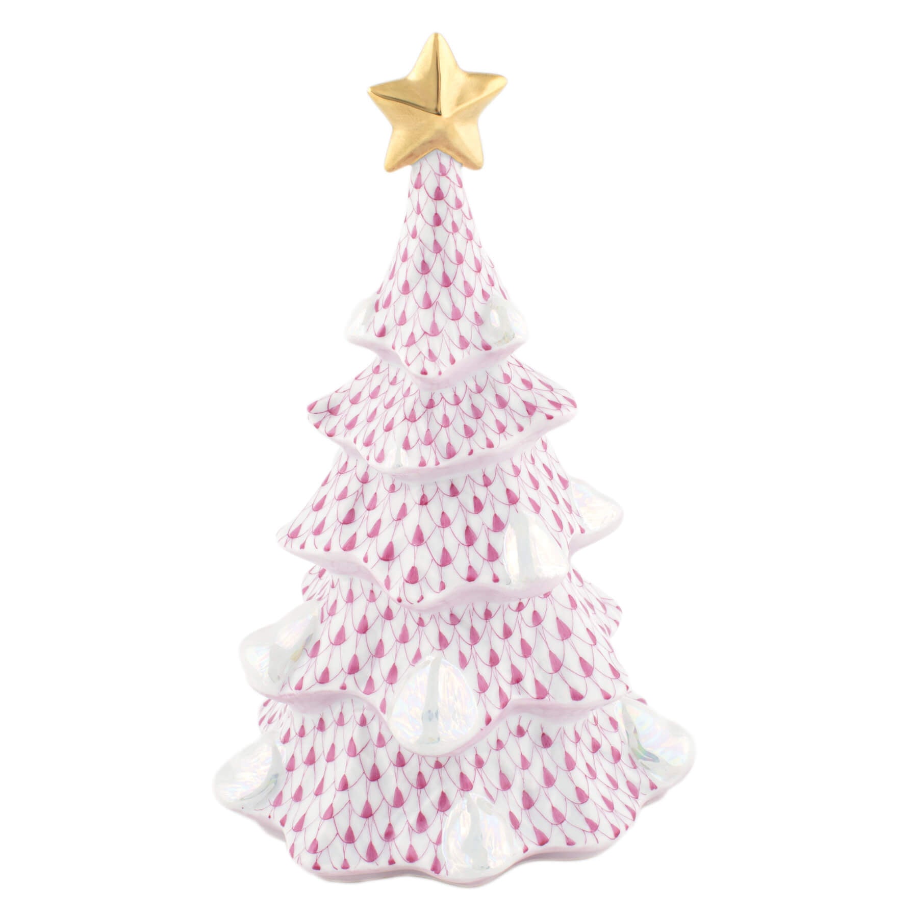 Herend Large Christmas Tree in Raspberry