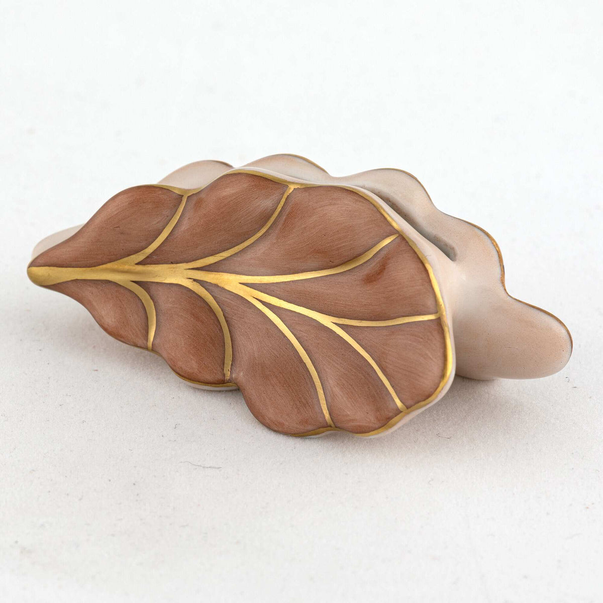 Herend Leaf Place Card Holder – Chocolate, alternate view