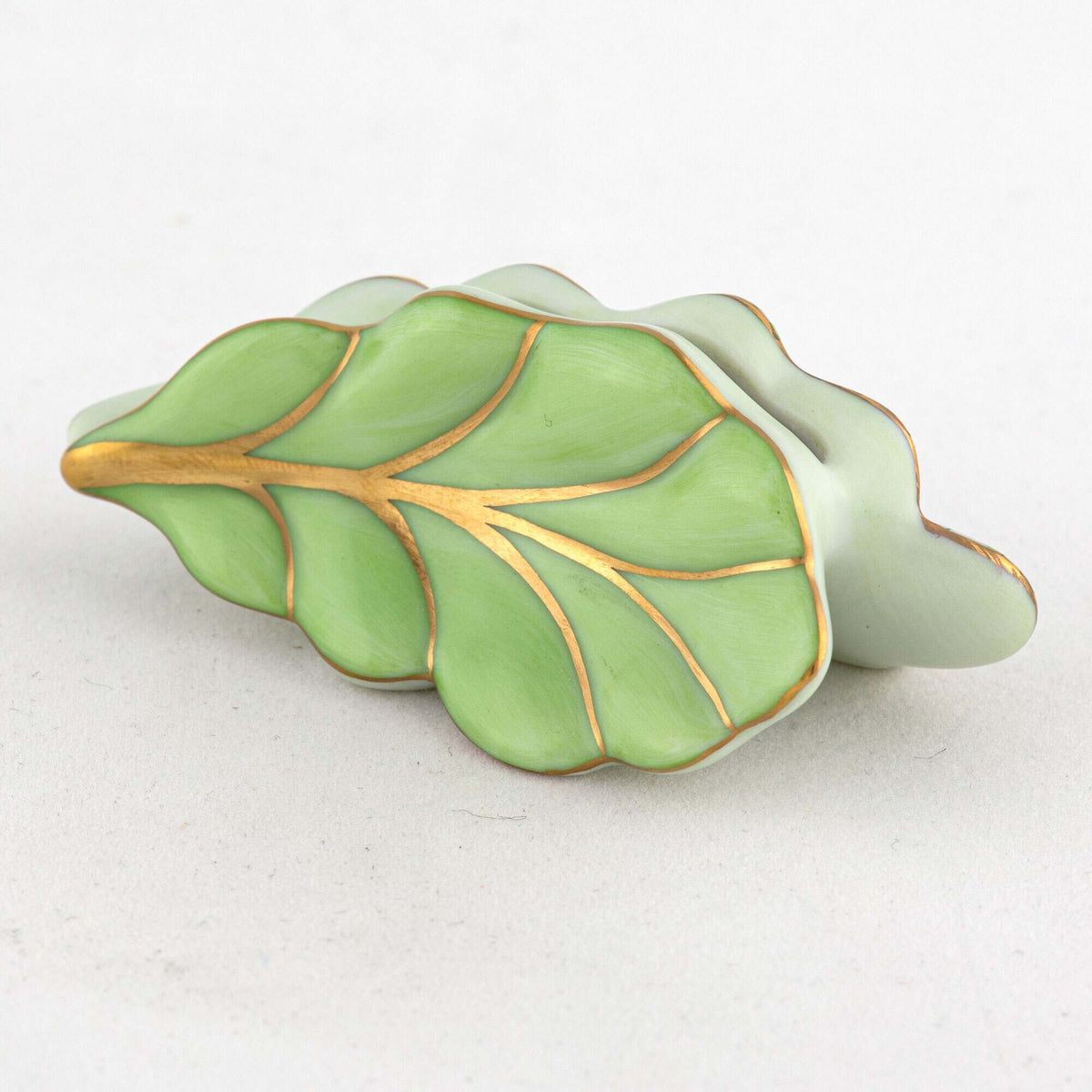 Herend Leaf Place Card Holder – Key Lime, alternate view