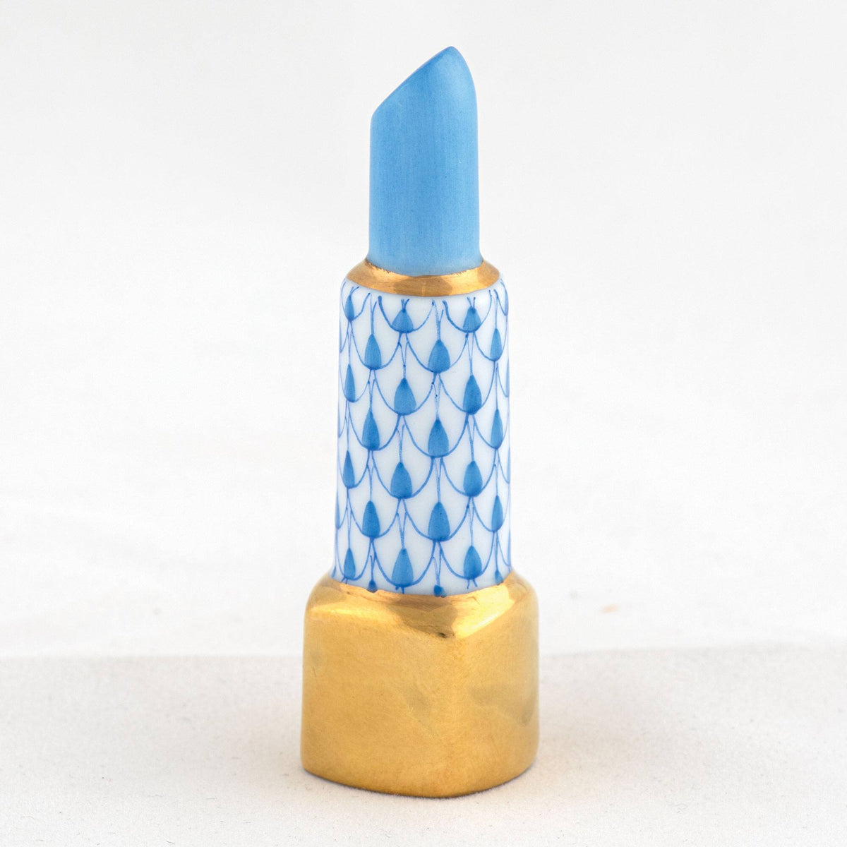 Herend Lipstick Figurine – Blue, alternate view