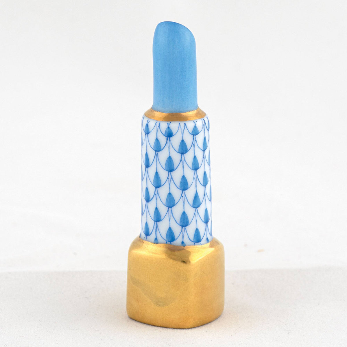 Herend Lipstick Figurine – Blue, alternate view
