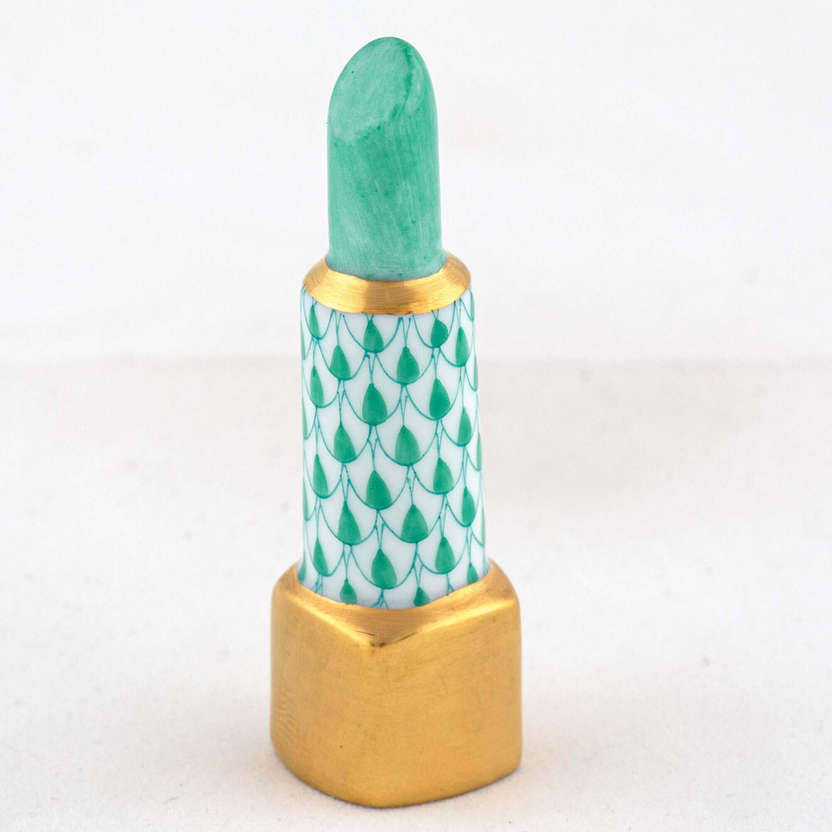 Herend Lipstick Figurine – Green, alternate view
