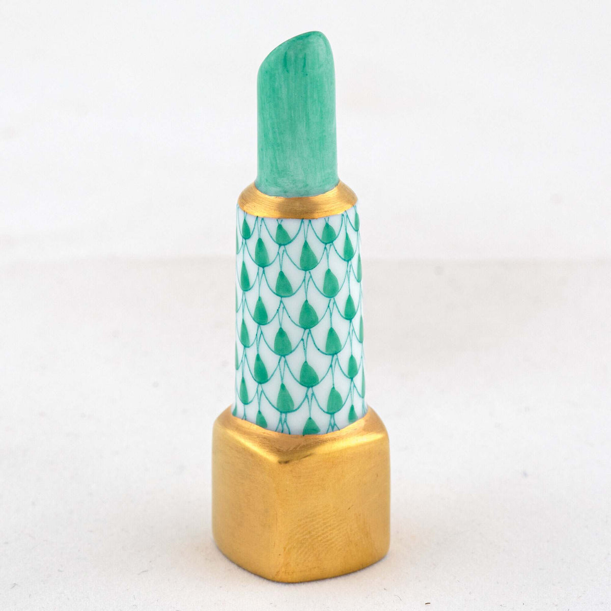 Herend Lipstick Figurine – Green, alternate view