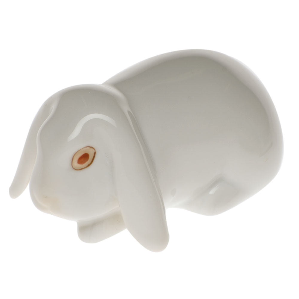 Herend Lop Ear Bunny Figurine porcelain figurine painted in the White fishnet pattern