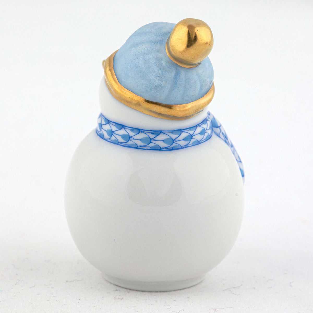 Herend Mini Snowman Figurine – Blue, alternate view