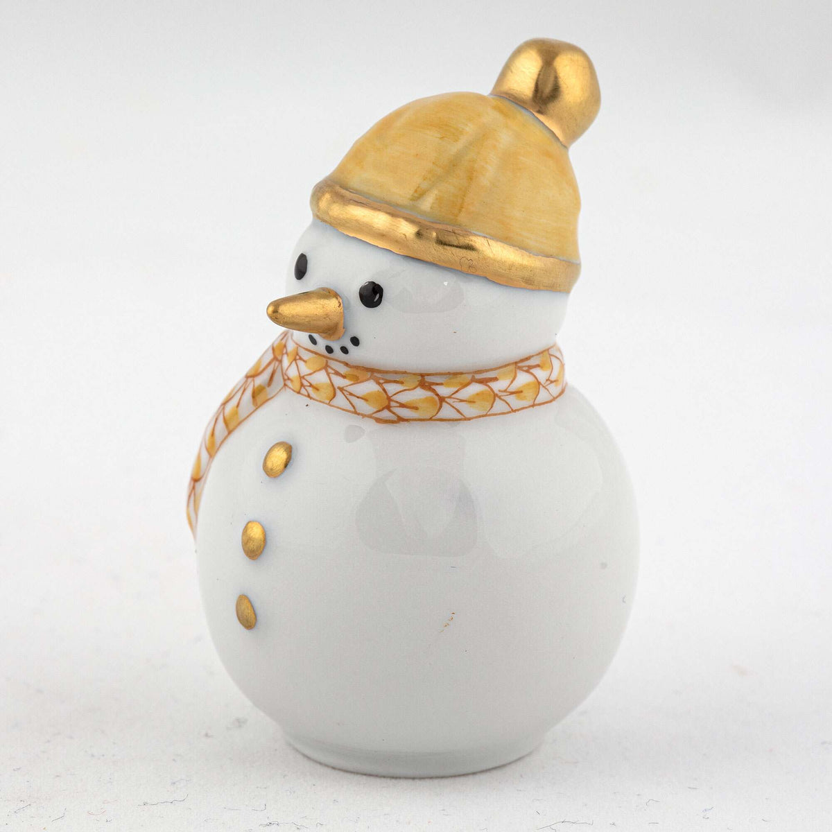 Herend Mini Snowman Figurine – Butterscotch, alternate view