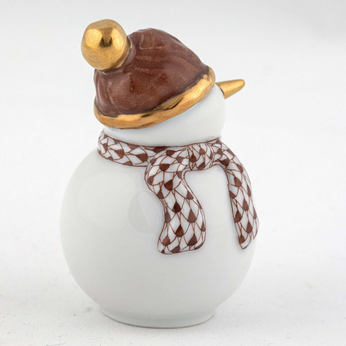Herend Mini Snowman Figurine – Chocolate, alternate view