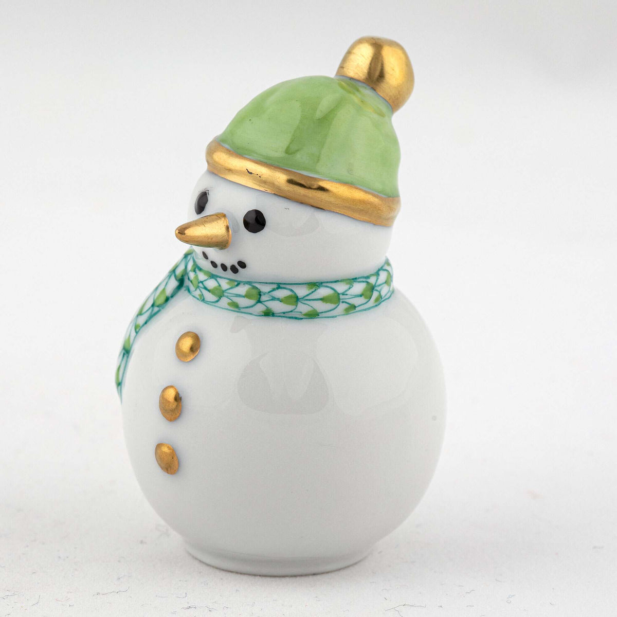 Herend Mini Snowman Figurine – Key Lime, alternate view