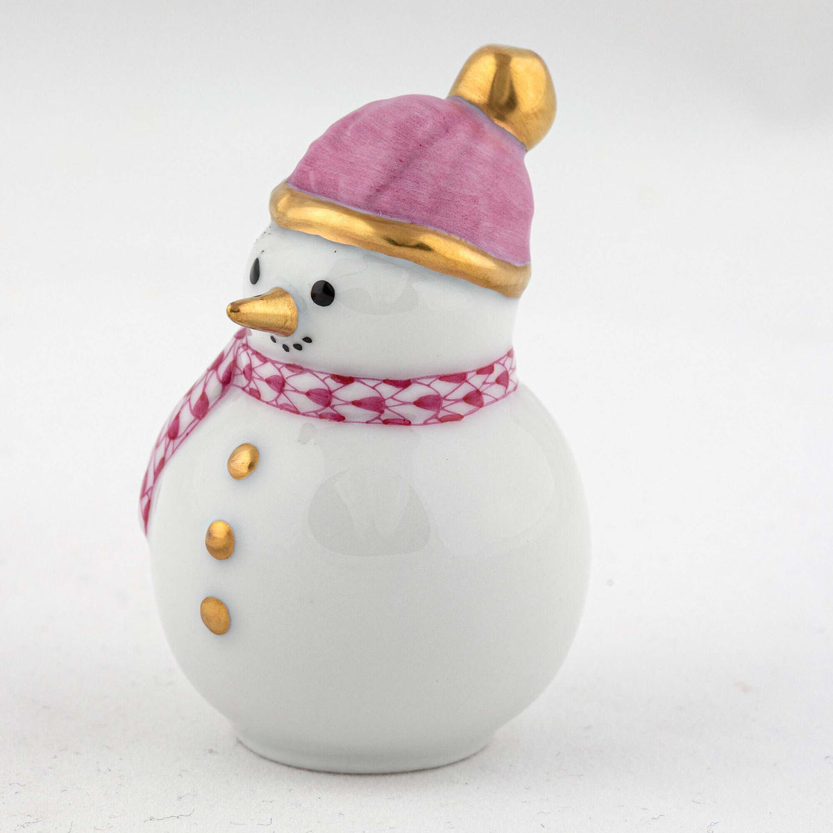 Herend Mini Snowman Figurine – Raspberry, alternate view