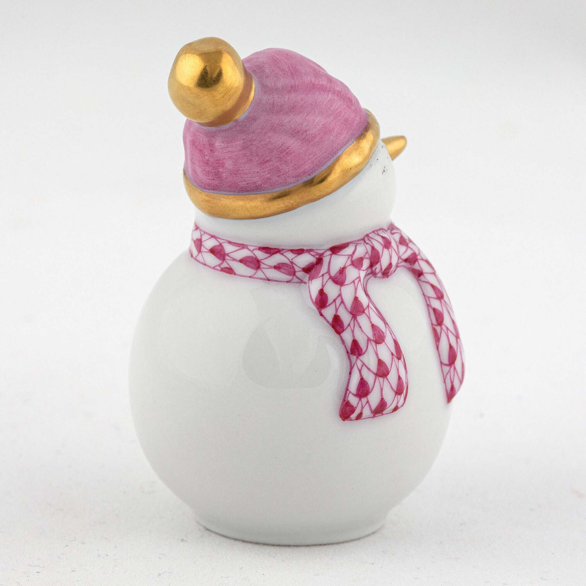 Herend Mini Snowman Figurine – Raspberry, alternate view