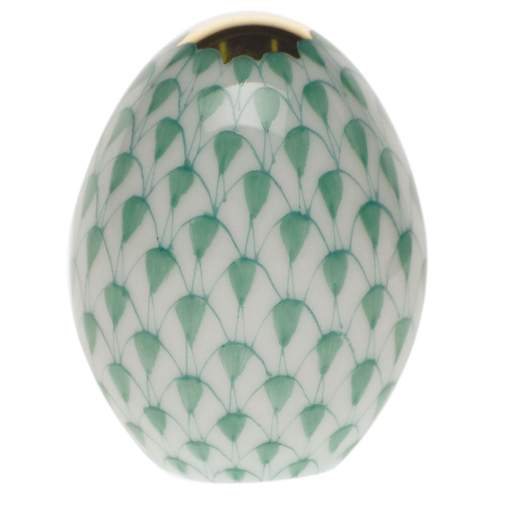 Miniature Egg Figurine in hand-painted Green porcelain by Herend of Hungary