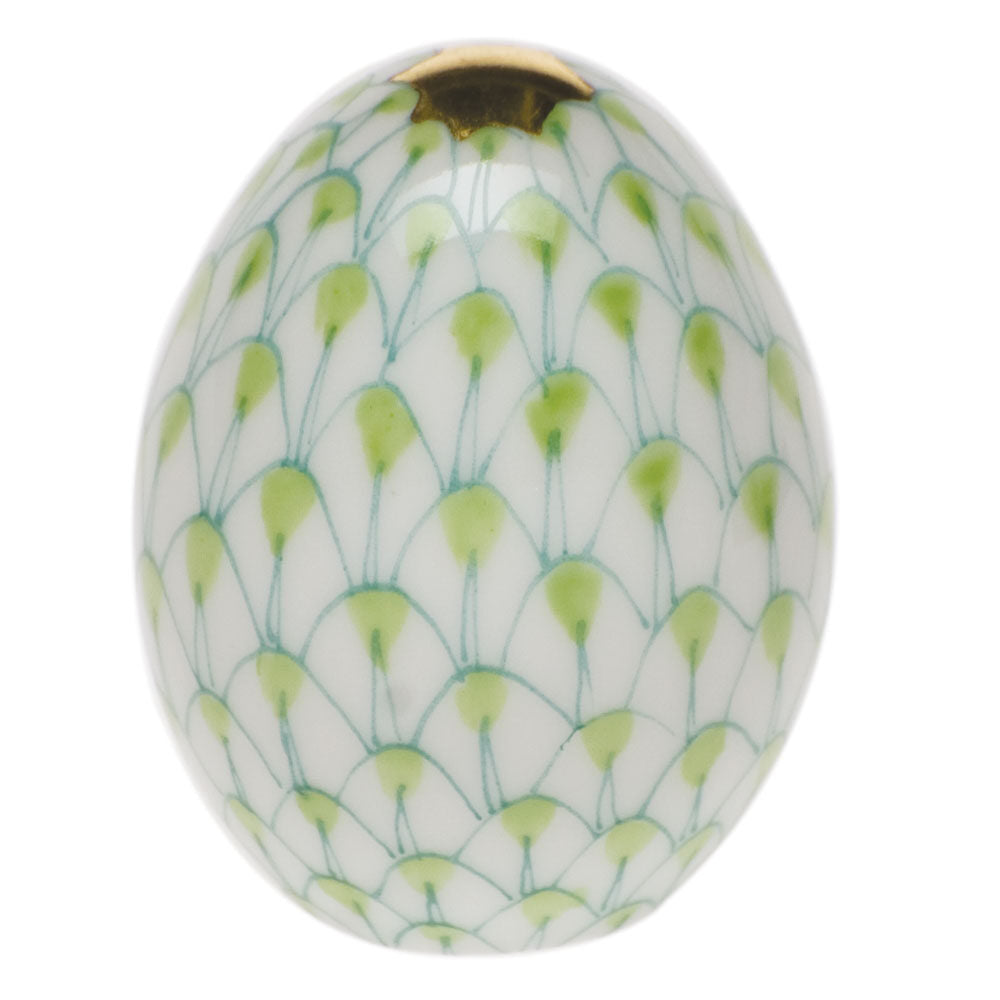 Herend Miniature Egg Figurine porcelain figurine painted in the Key Lime fishnet pattern