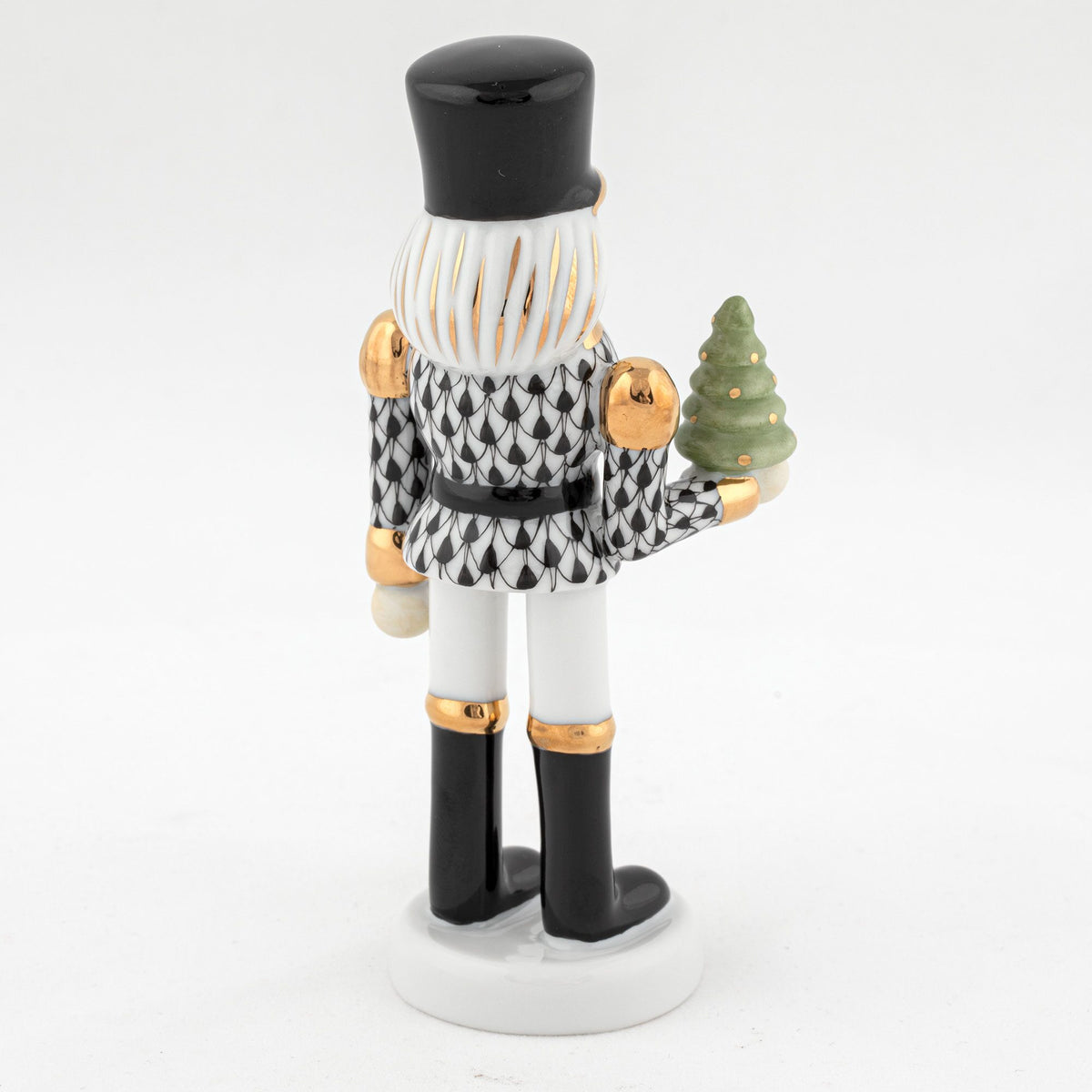 Herend Nutcracker with Christmas Tree Figurine – Black, alternate view