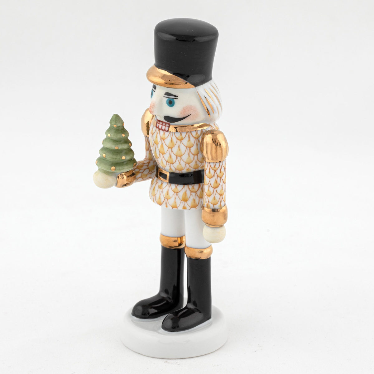 Herend Nutcracker with Christmas Tree Figurine – Butterscotch, alternate view