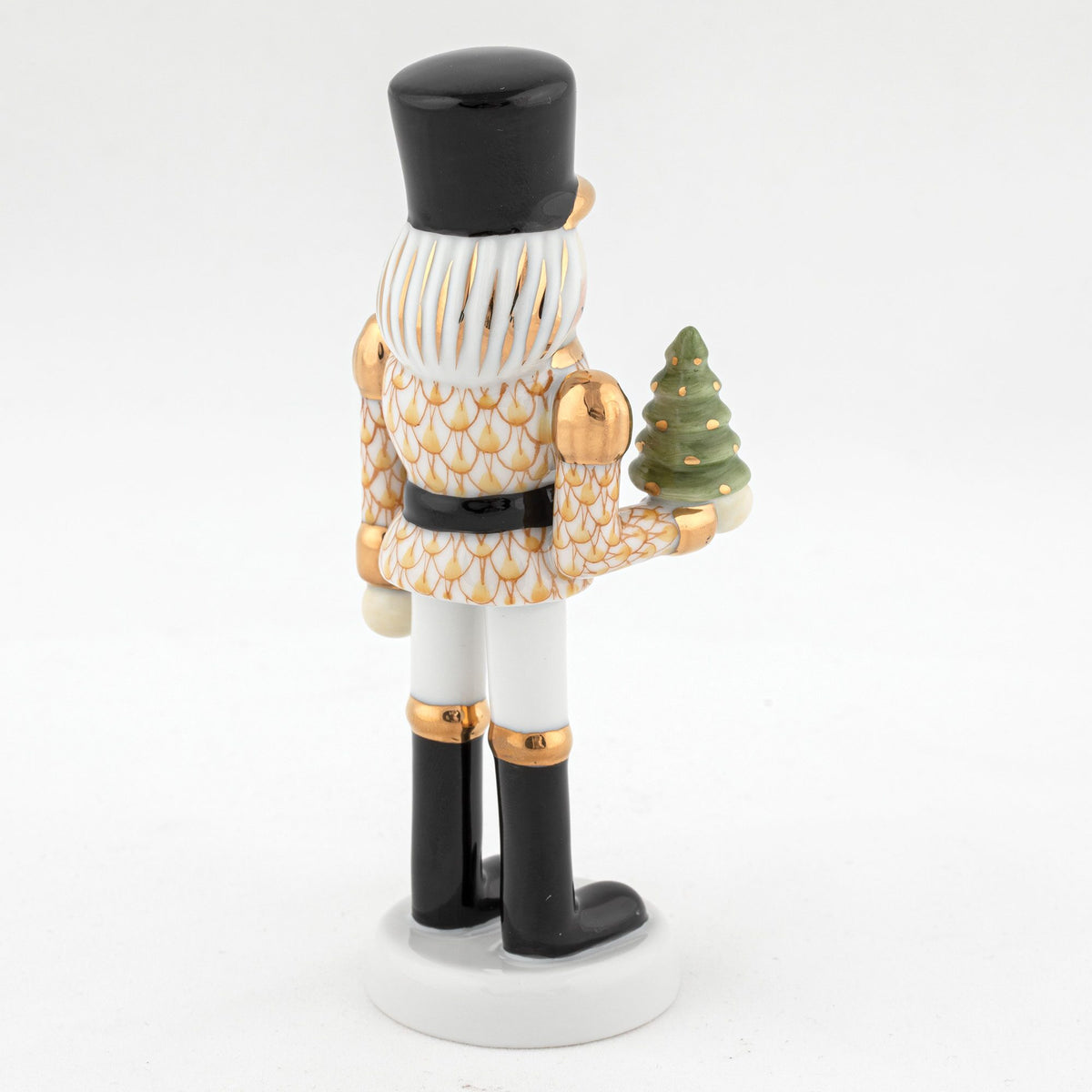 Herend Nutcracker with Christmas Tree Figurine – Butterscotch, alternate view