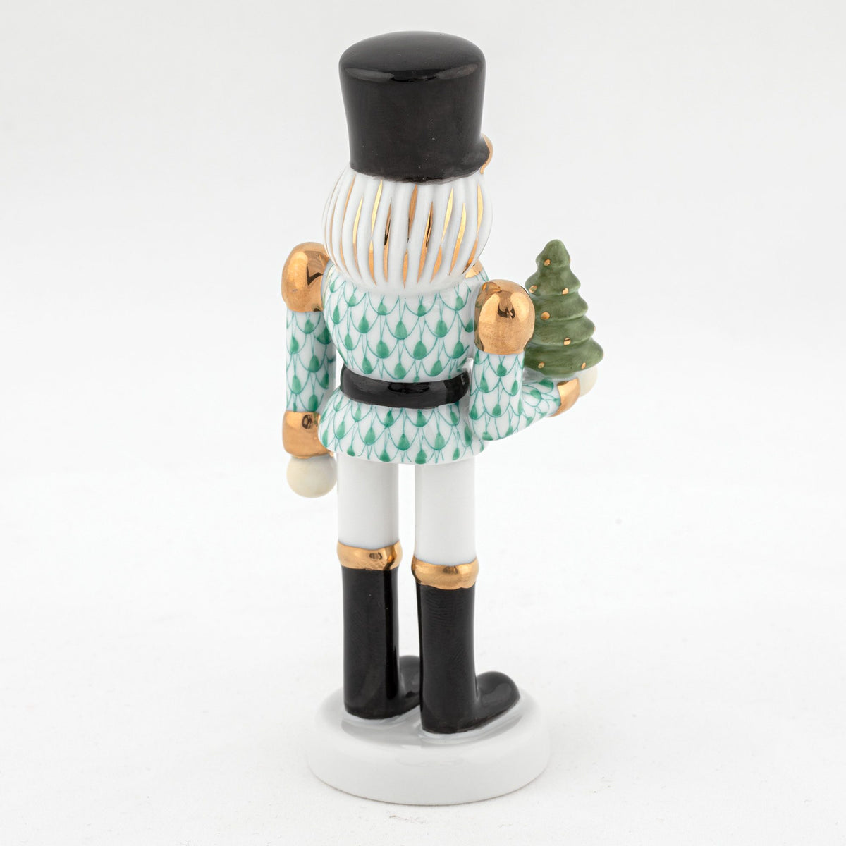 Herend Nutcracker with Christmas Tree Figurine – Green, alternate view