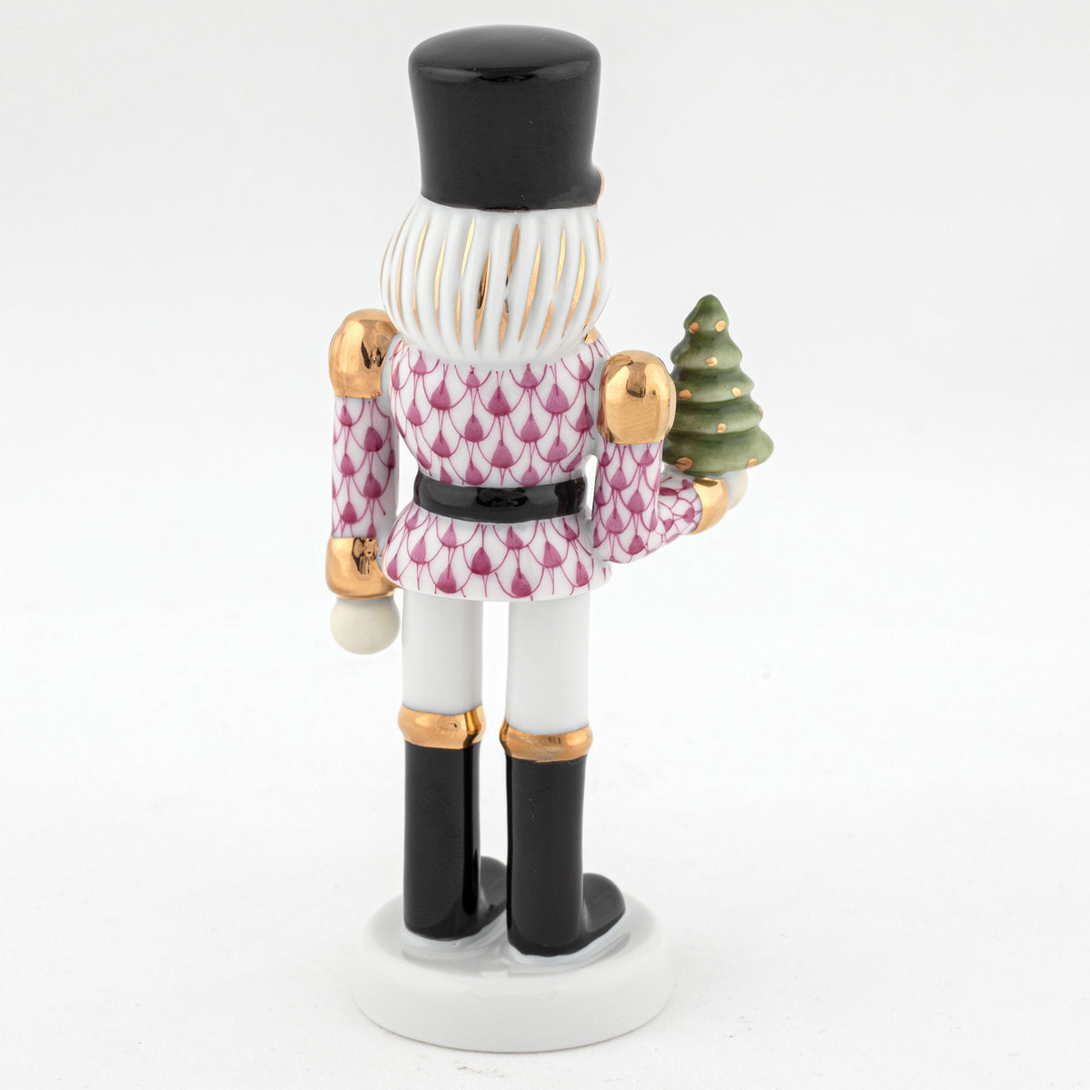 Herend Nutcracker with Christmas Tree Figurine – Raspberry, alternate view