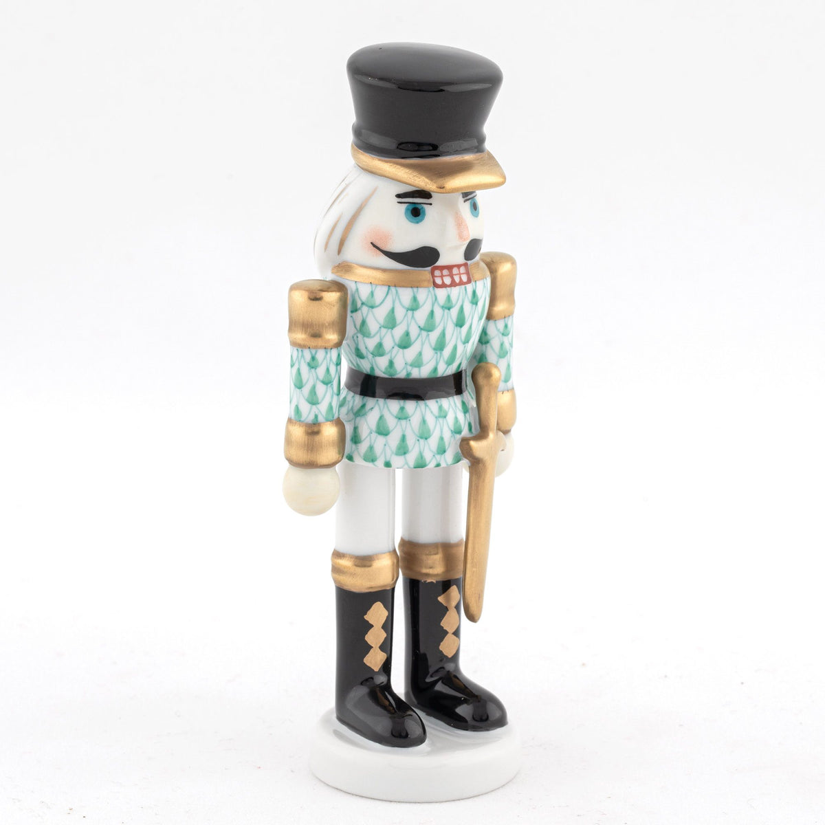 Herend Nutcracker with Sword Figurine – Green, alternate view