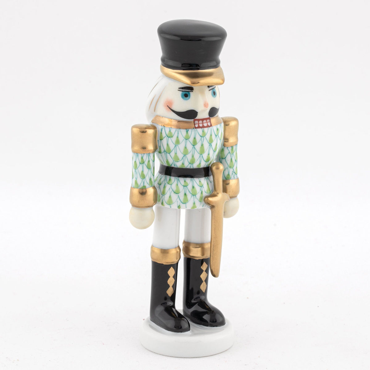 Herend Nutcracker with Sword Figurine – Key Lime, alternate view