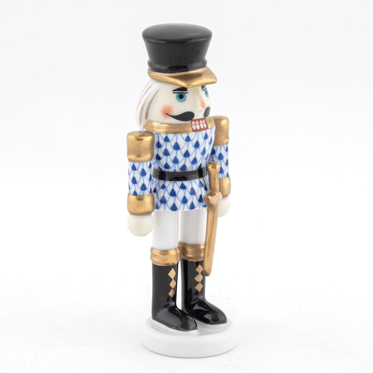 Herend Nutcracker with Sword Figurine – Sapphire, alternate view
