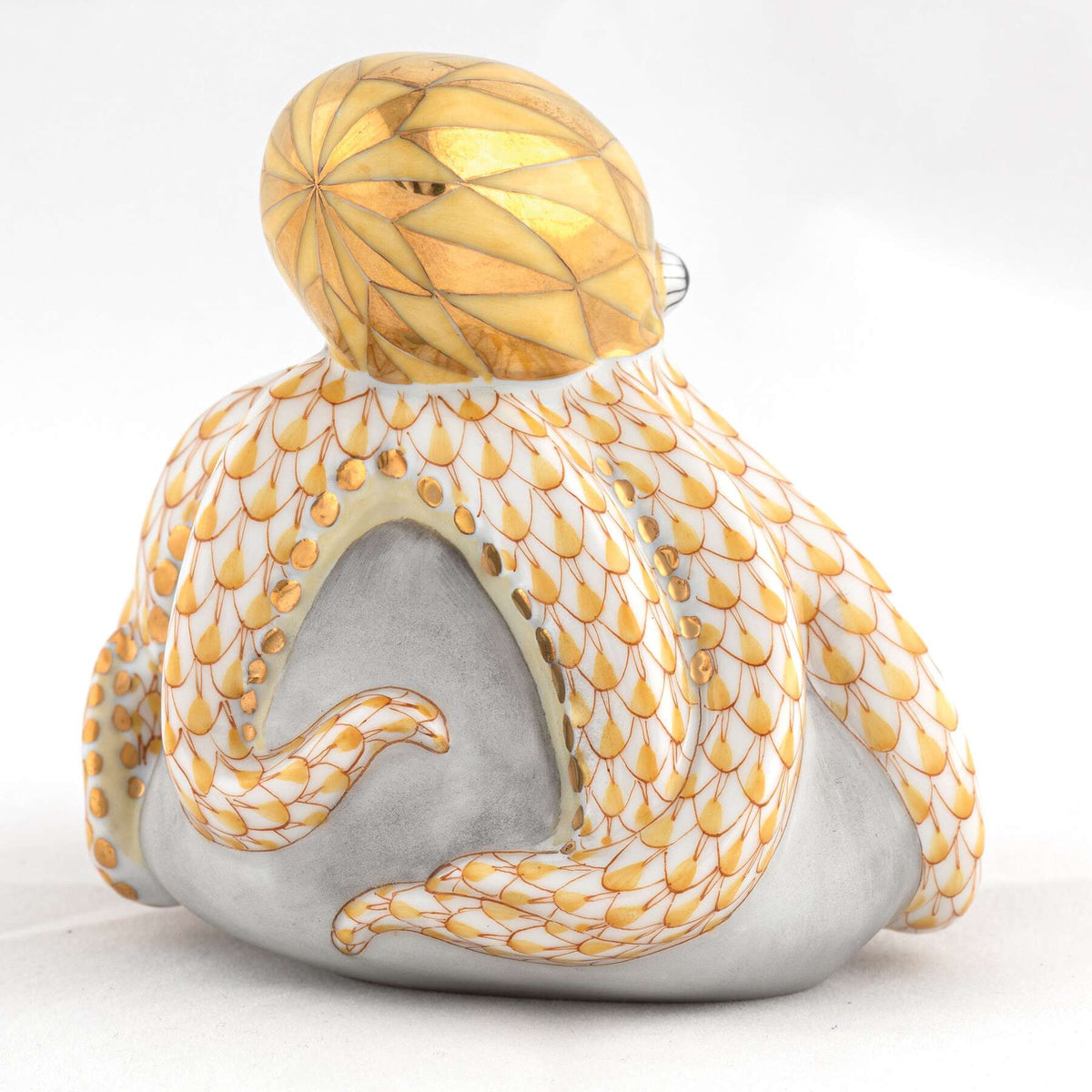 Herend Octopus on Rock Figurine – Butterscotch, alternate view