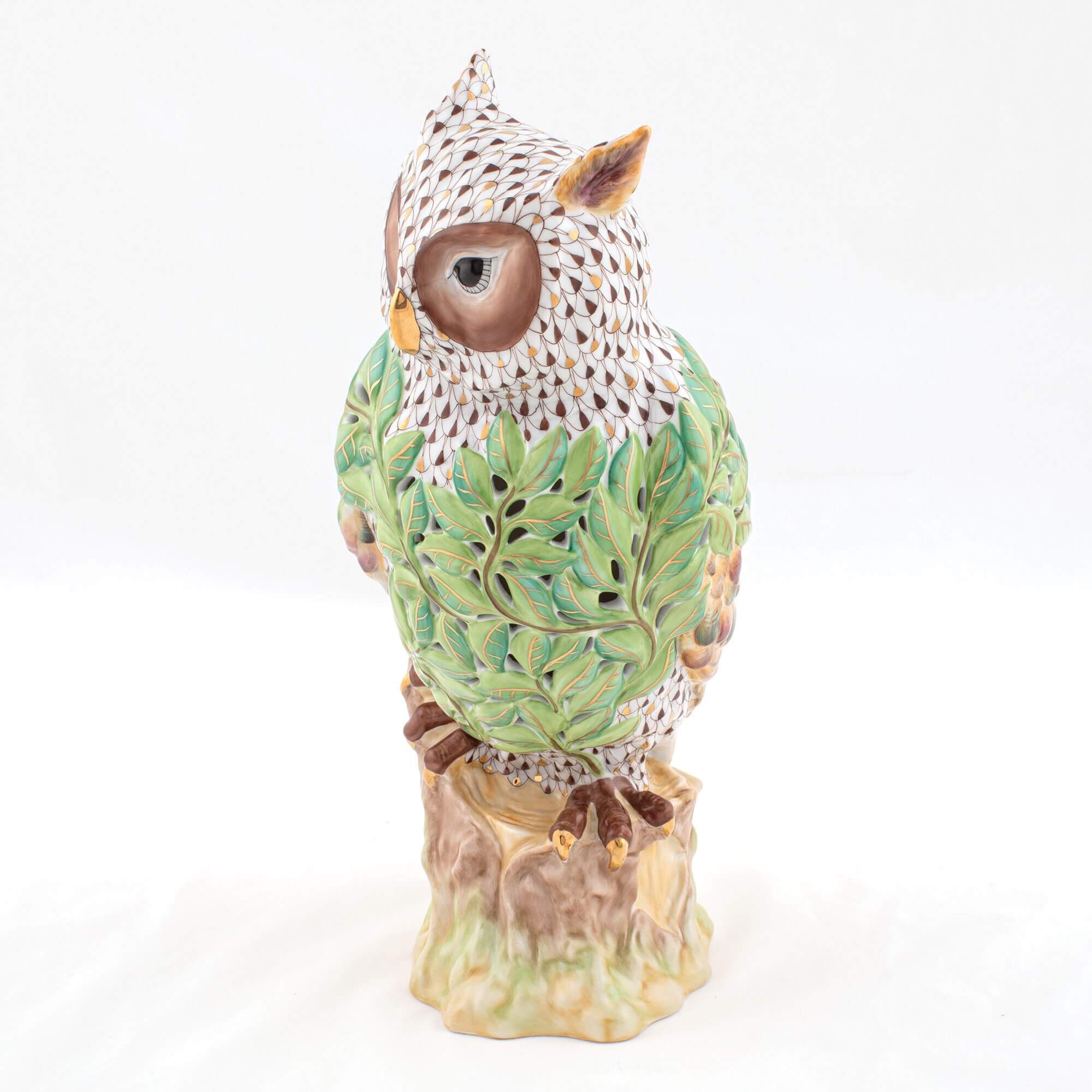 Herend Openwork Owl with Leaves Figurine โ additional view
