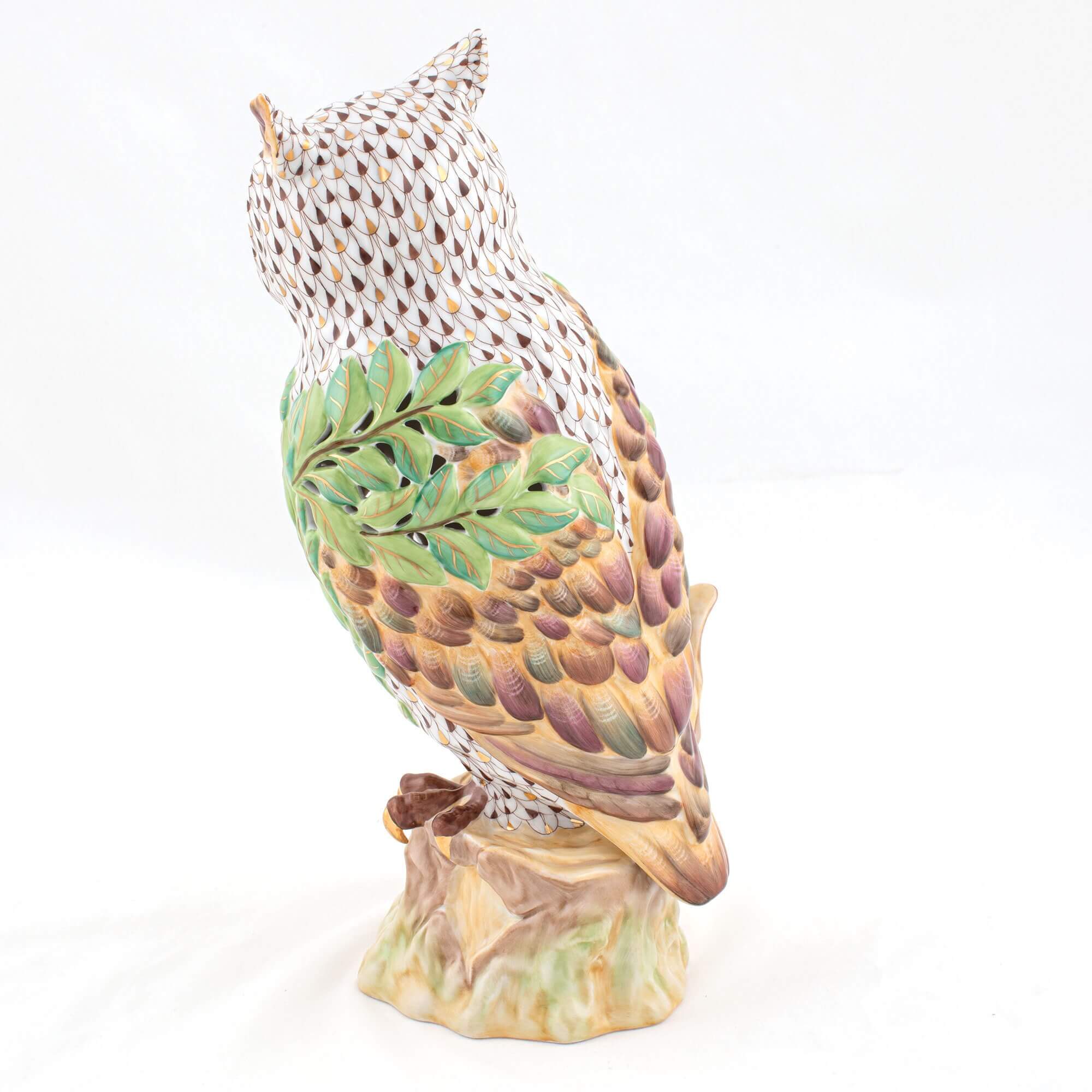 Herend Openwork Owl with Leaves Figurine โ additional view