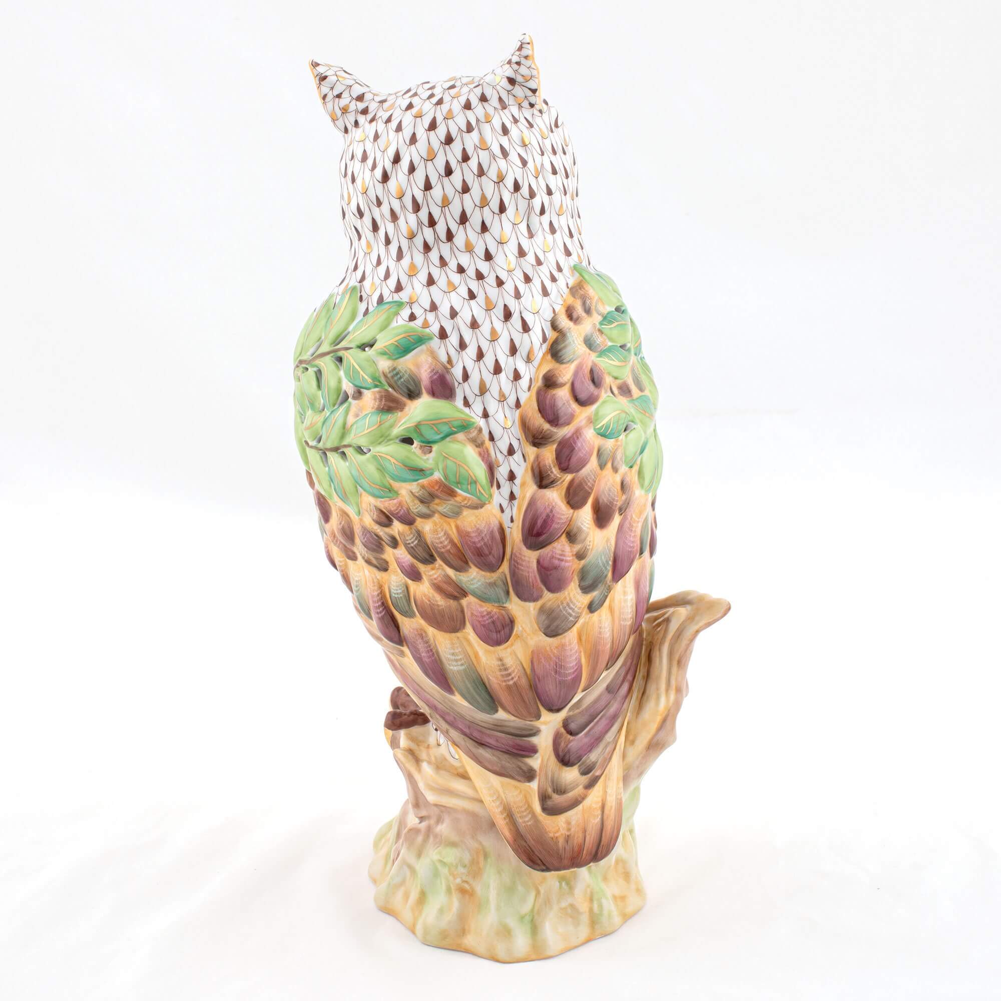 Herend Openwork Owl with Leaves Figurine โ additional view