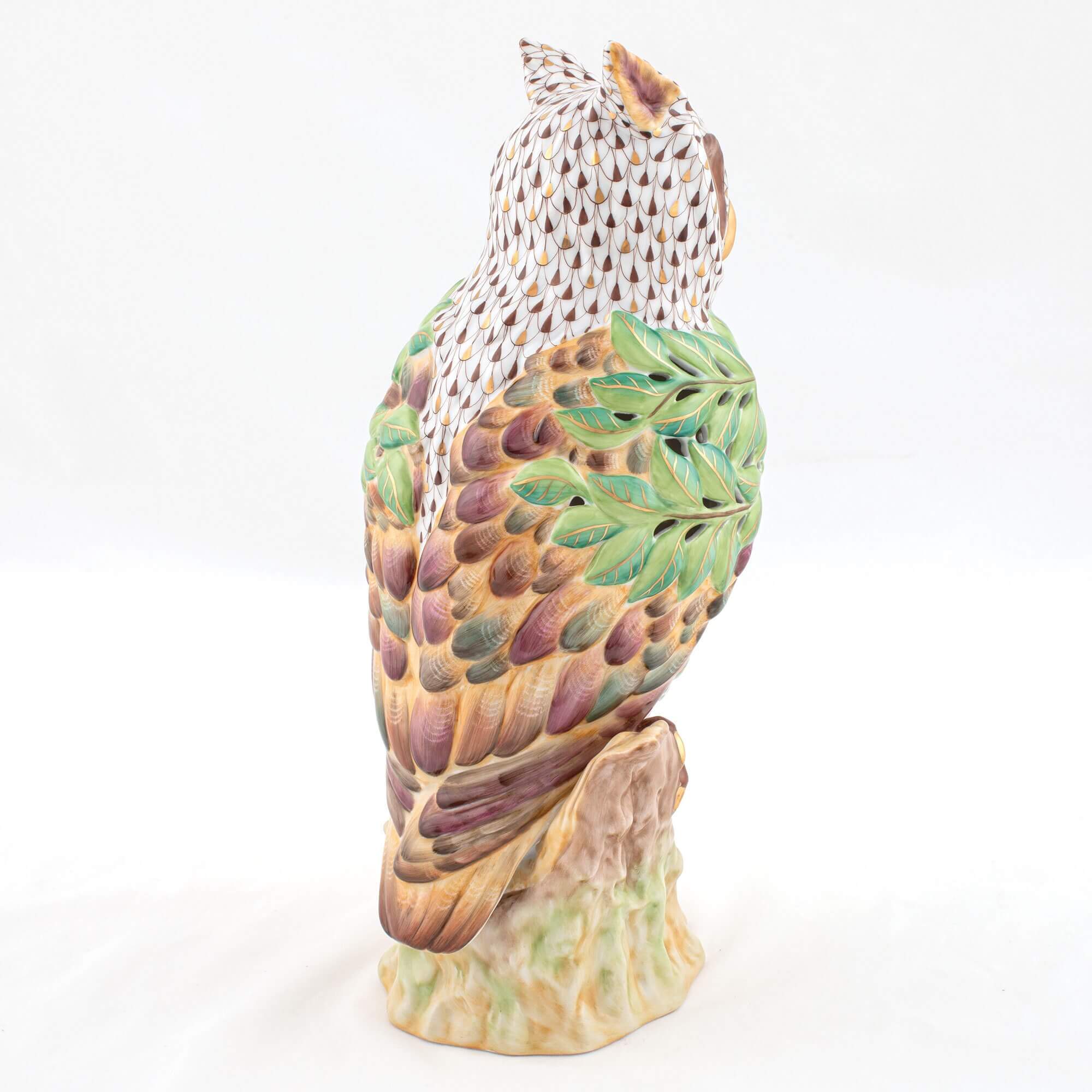 Herend Openwork Owl with Leaves Figurine โ additional view