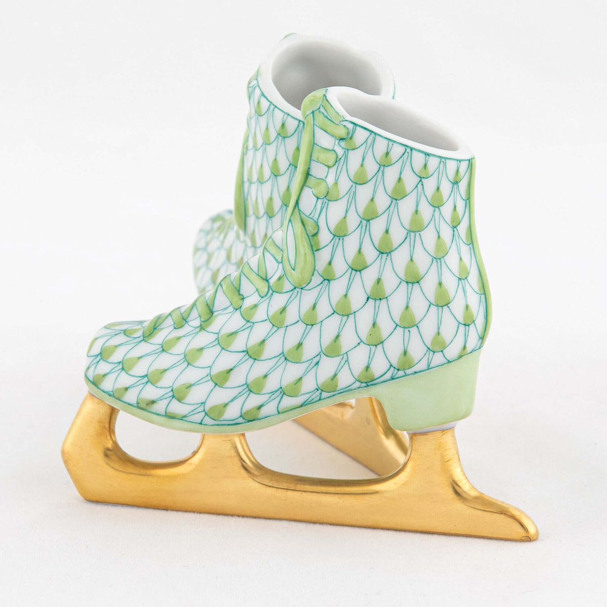 Herend Pair of Ice Skates Figurine – Key Lime, alternate view