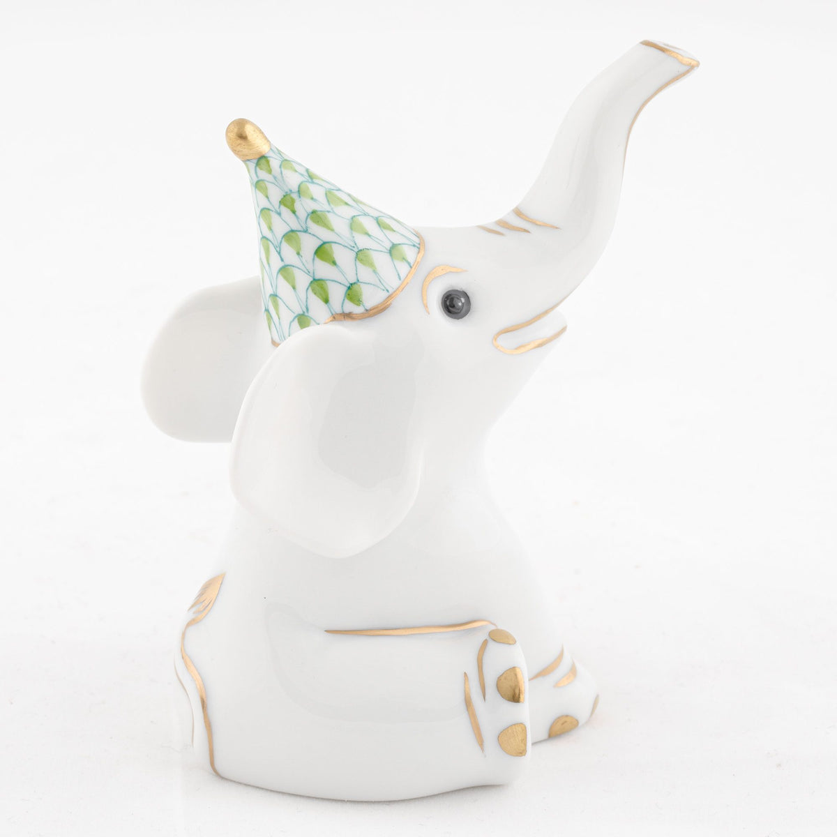 Herend Party Elephant Figurine – Key Lime, alternate view