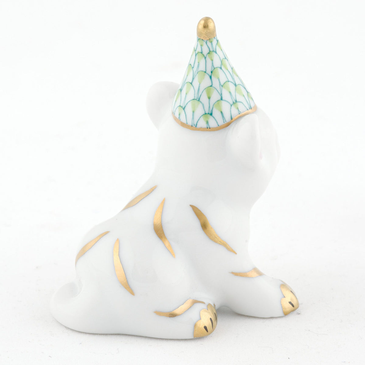 Herend Party Tiger Figurine – Key Lime, alternate view