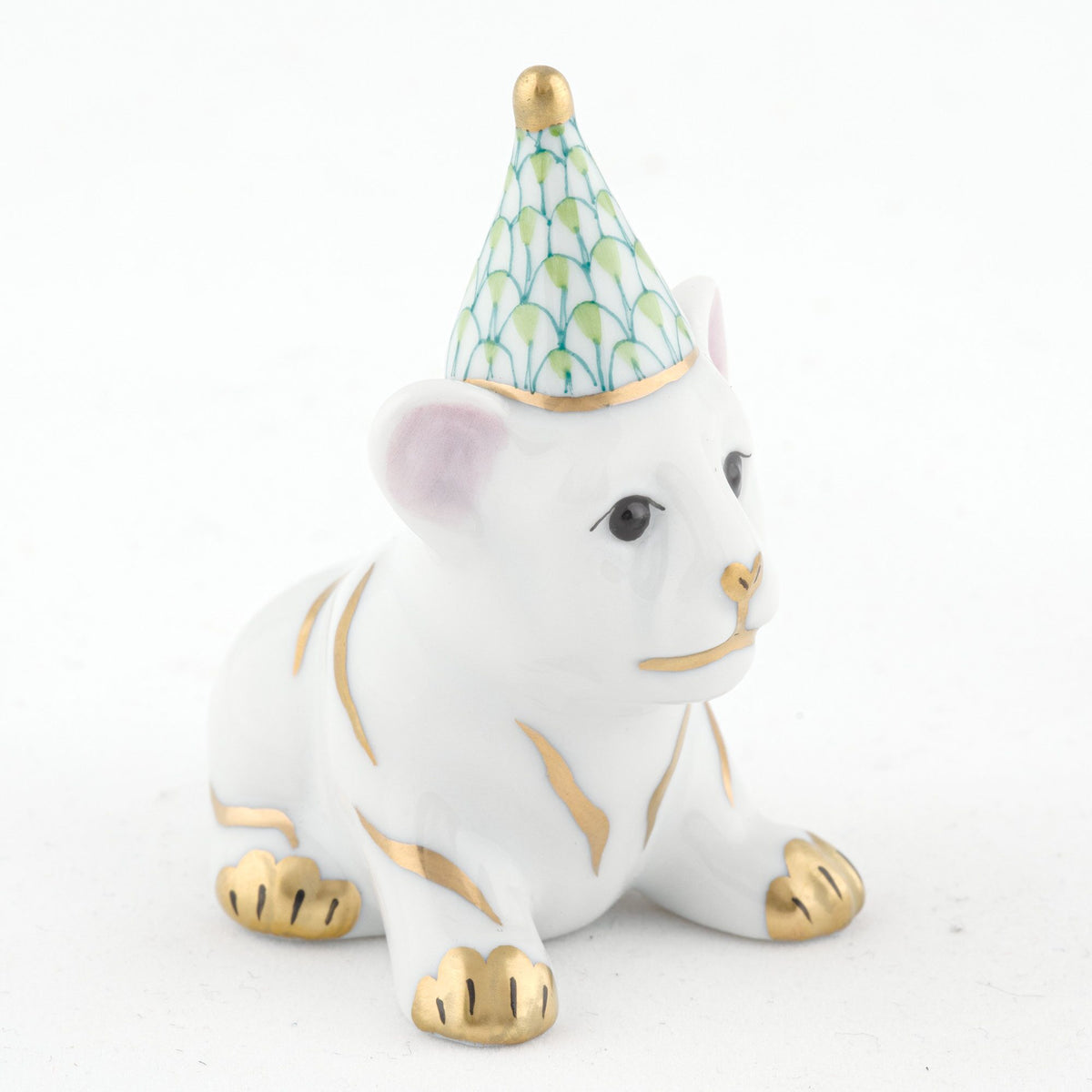 Herend Party Tiger Figurine – Key Lime, alternate view