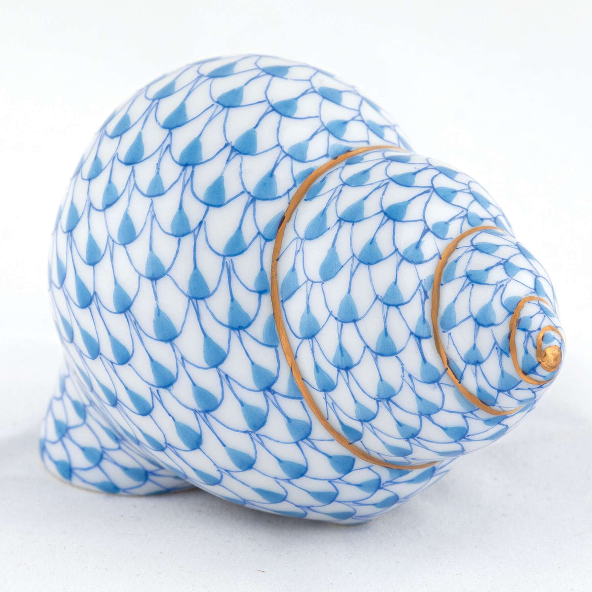 Herend Periwinkle Shell Figurine – Blue, alternate view