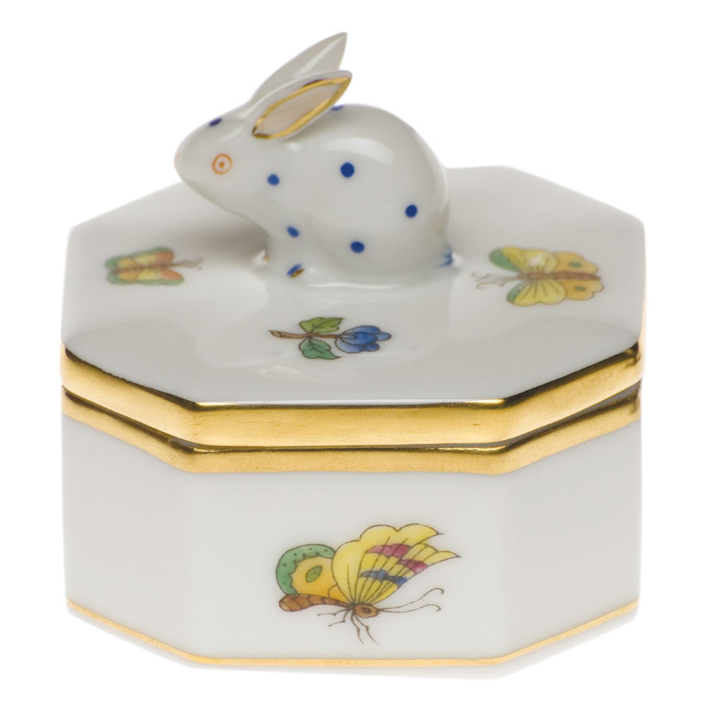 Petite Octagonal Box in hand-painted Multicolor porcelain by Herend of Hungary