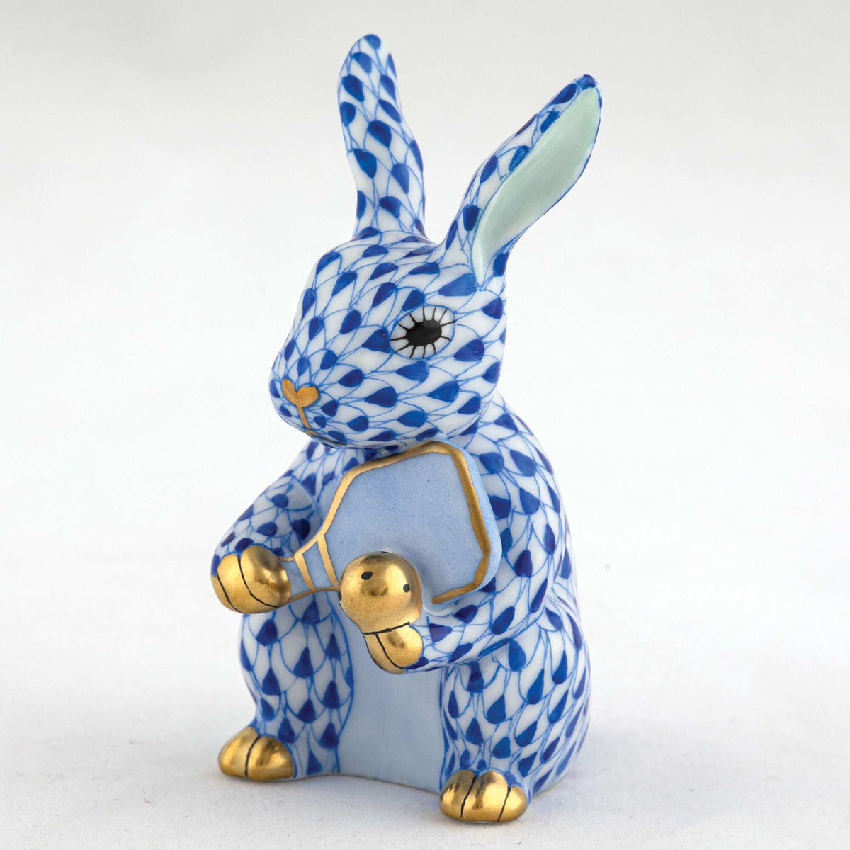 Herend Pickleball Bunny Figurine – Sapphire, alternate view