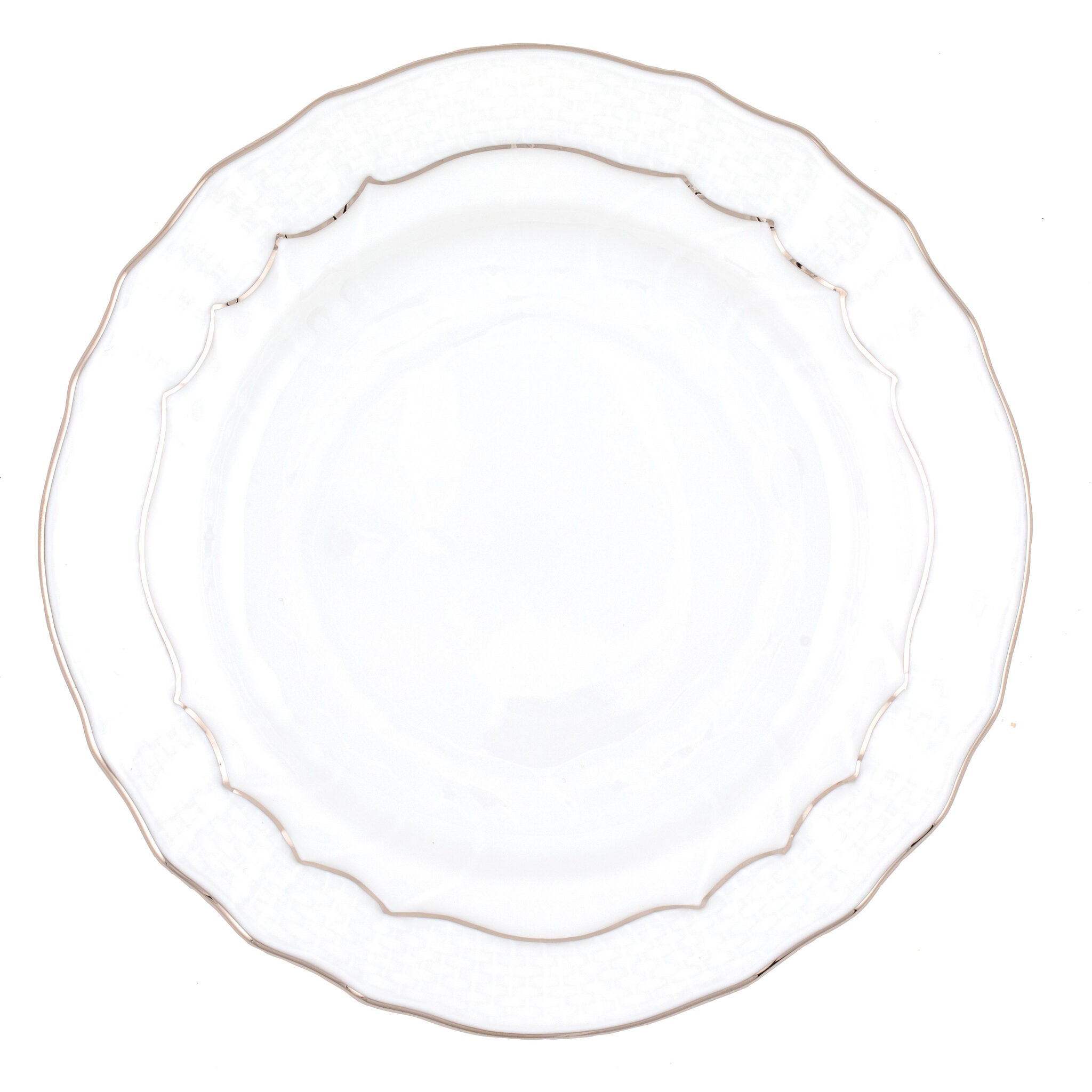 Hand-painted Herend Platinum Edge Bread and Butter Plate in fine porcelain, 6in D, on a white background