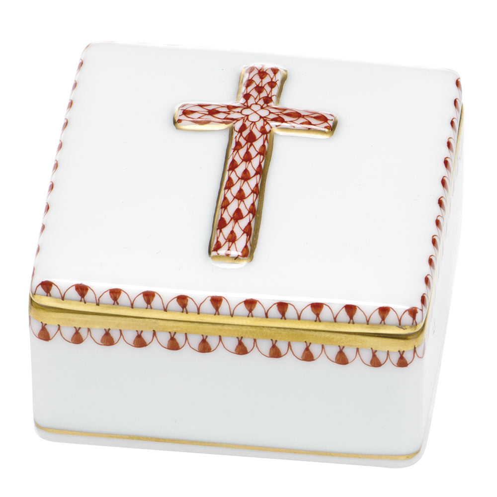 Prayer Box in hand-painted Rust porcelain by Herend of Hungary