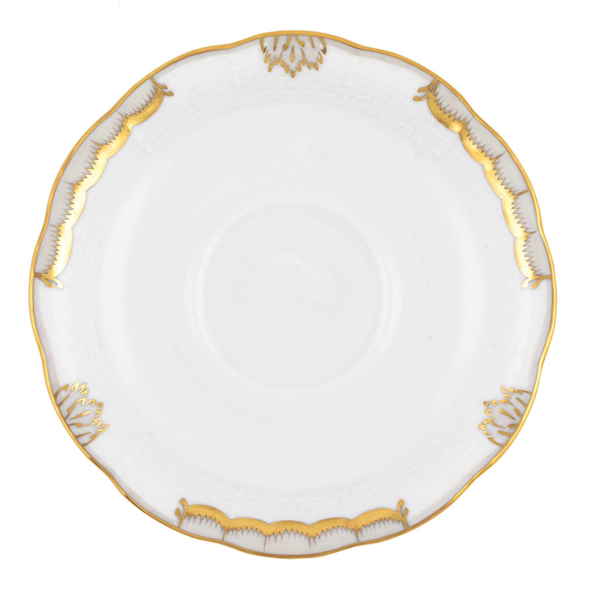 Hand-painted Herend Princess Victoria Gray Tea Saucer Cup & Saucer Set in fine porcelain, 6in D, on a white background