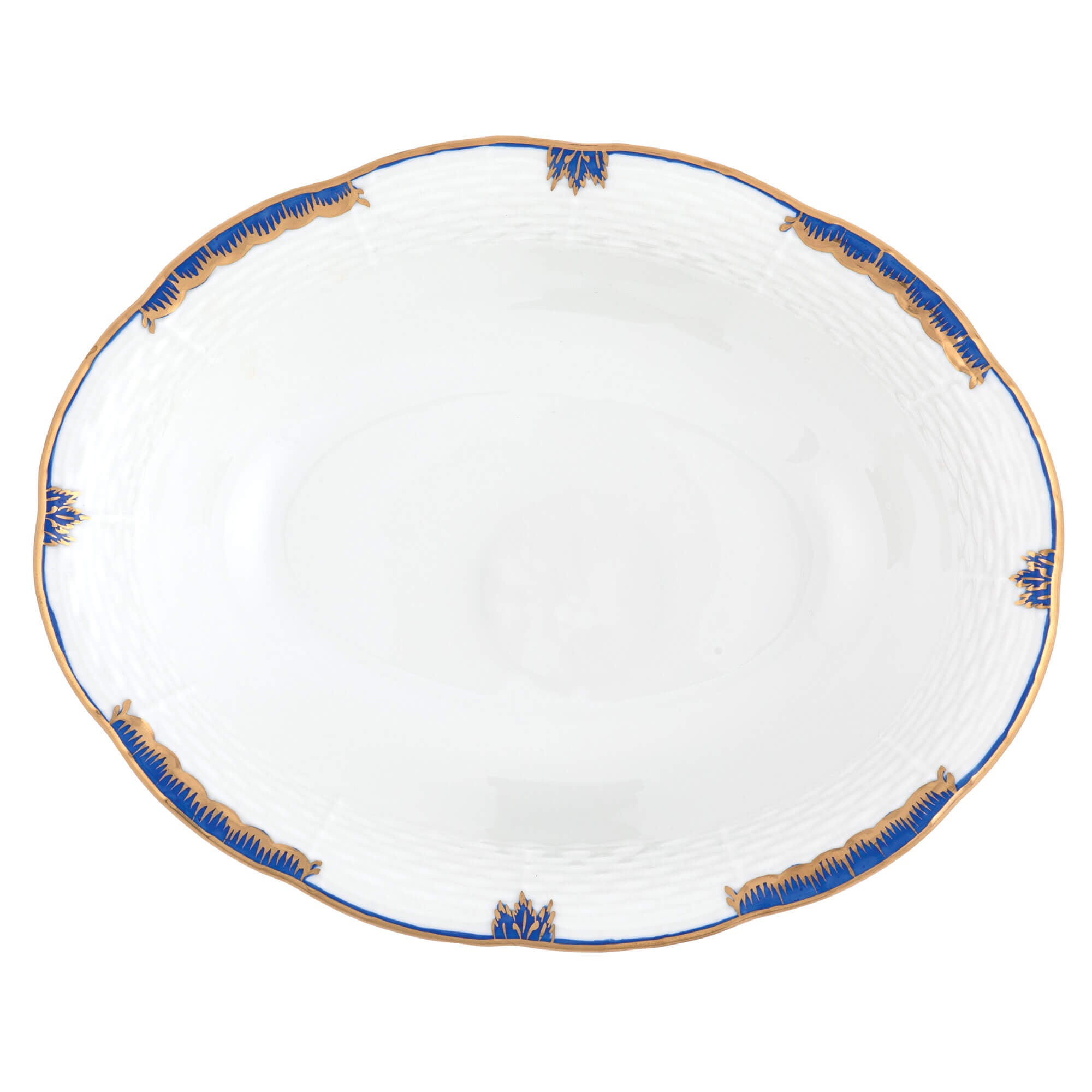 Herend Princess Victoria Oval Vegetable Dish in Blue - Hand-painted Hungarian porcelain by Herend. Paris Tableware.