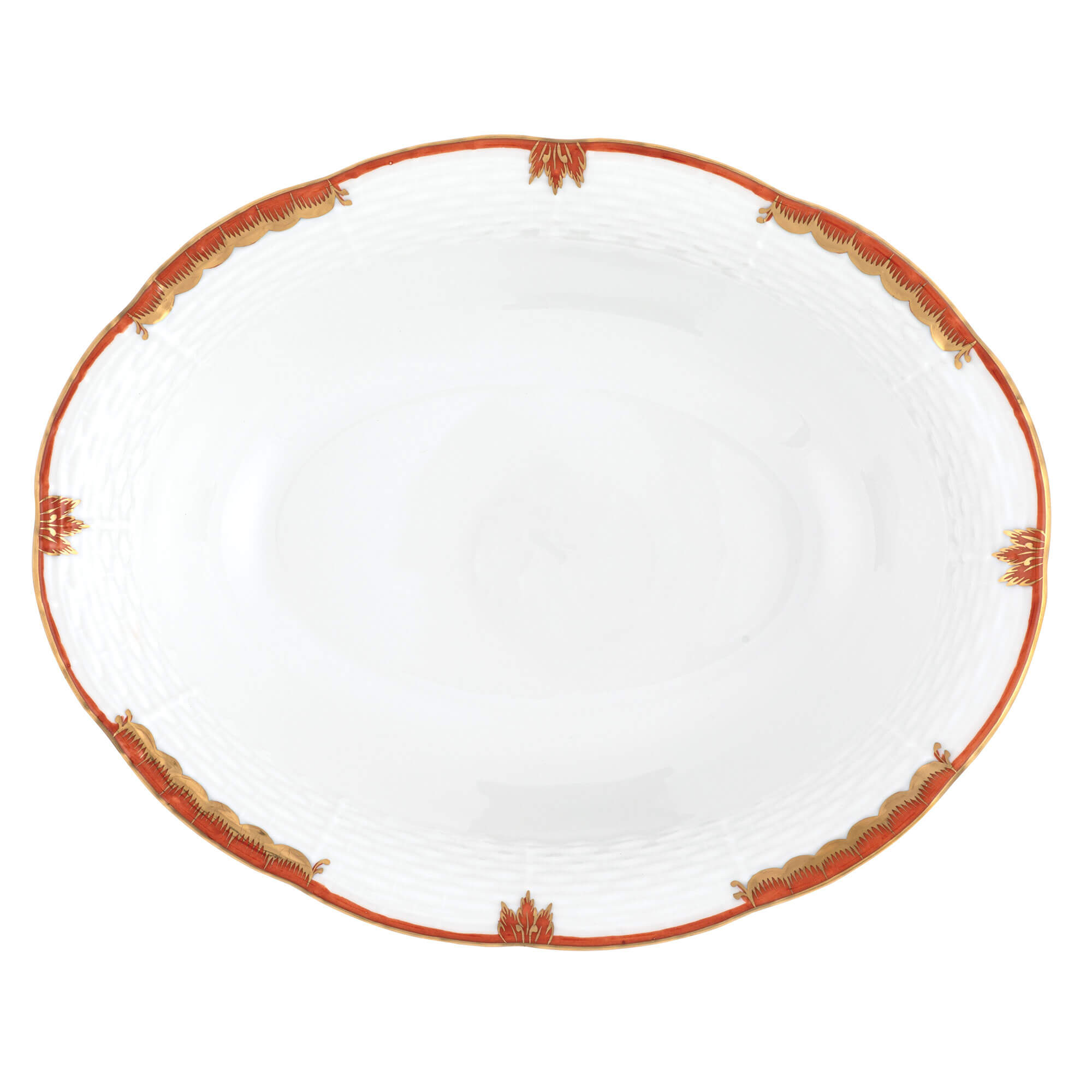 Herend Princess Victoria Oval Vegetable Dish in Rust - Hand-painted Hungarian porcelain by Herend. Paris Tableware.