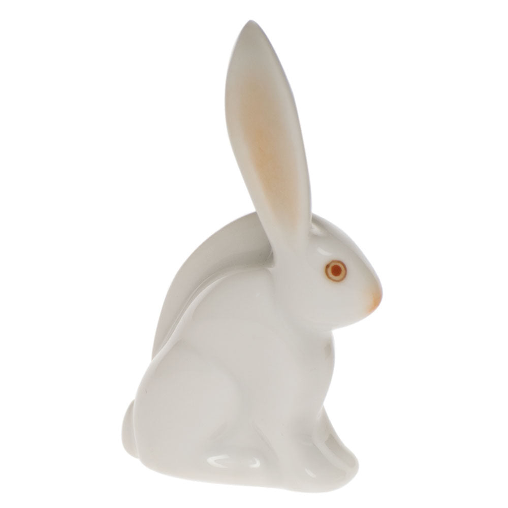 Herend Rabbit Miniature Figurine porcelain figurine painted in the Natural fishnet pattern