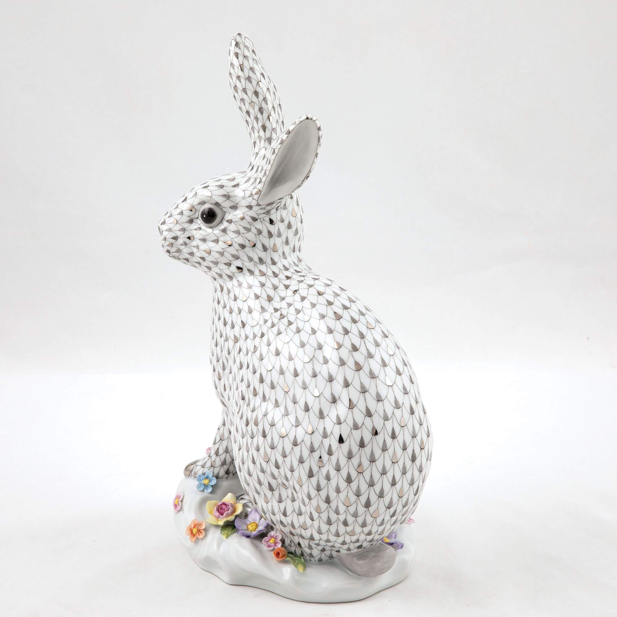 Herend Rabbit with Applied Flowers Figurine โ additional view