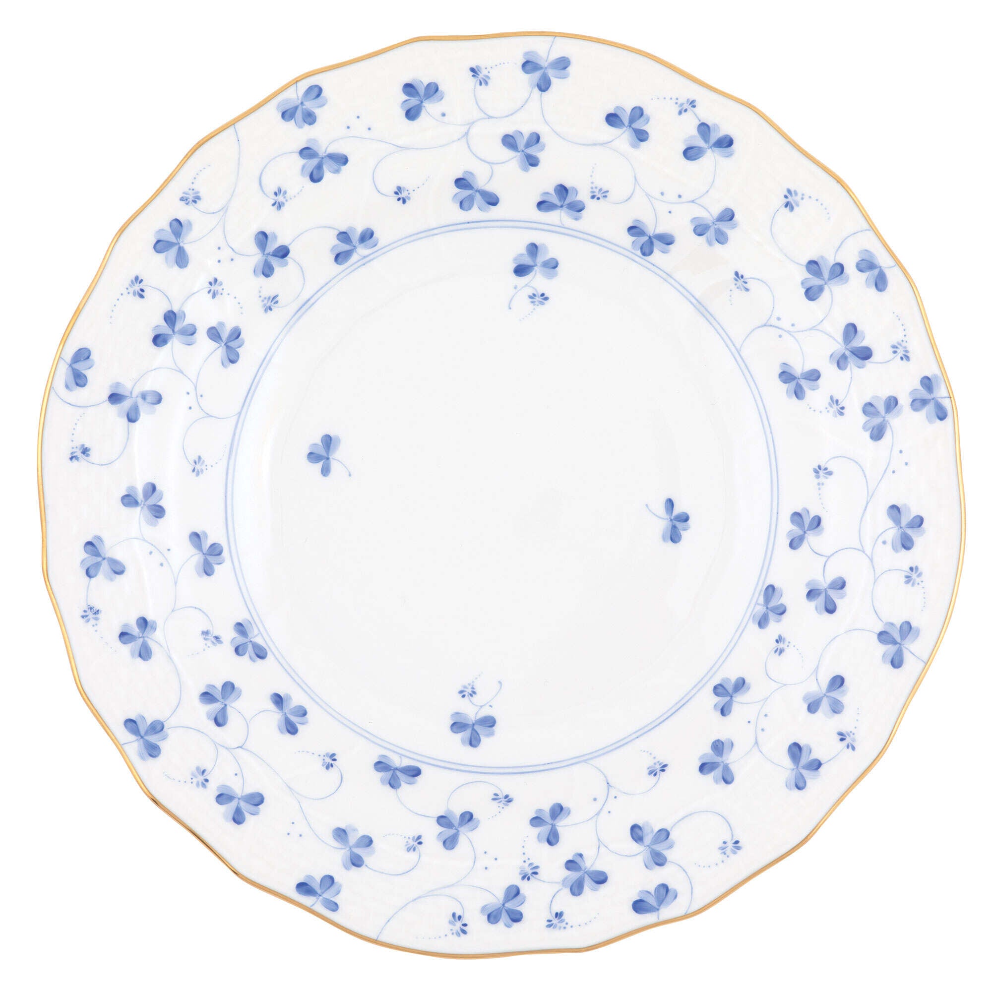 Hand-painted Herend Rachael Dessert Plate in fine porcelain, 8.25in D, on a white background
