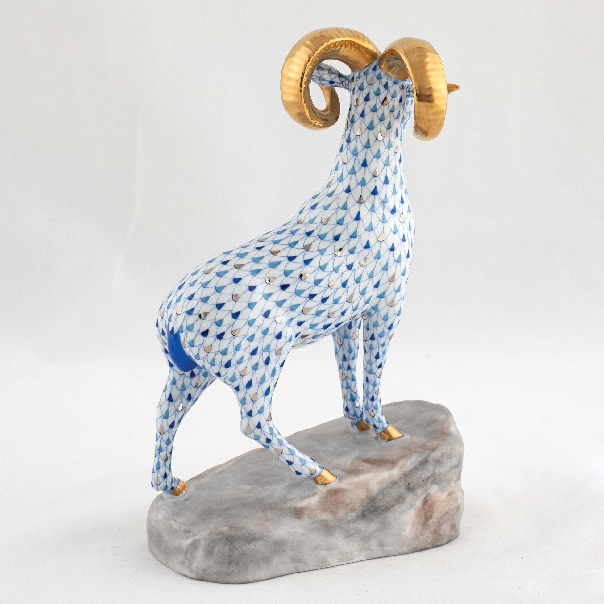 Herend Ram on Rock Figurine — additional view