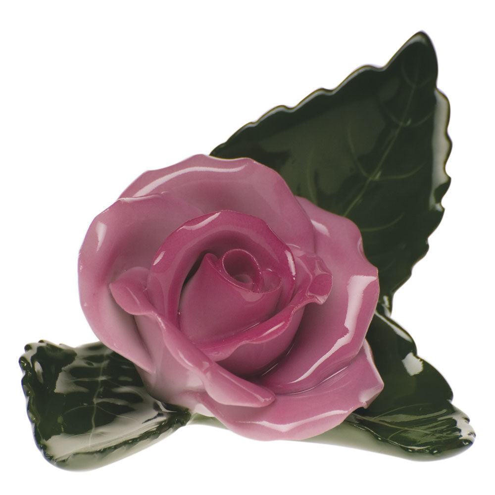 Herend Rose on Leaf Table Place Cards & Place Card Holder porcelain figurine painted in the Pink fishnet pattern