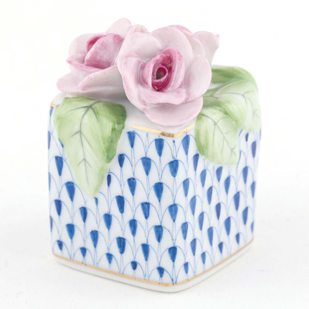 Herend Roses in Vase Figurine – Sapphire, alternate view