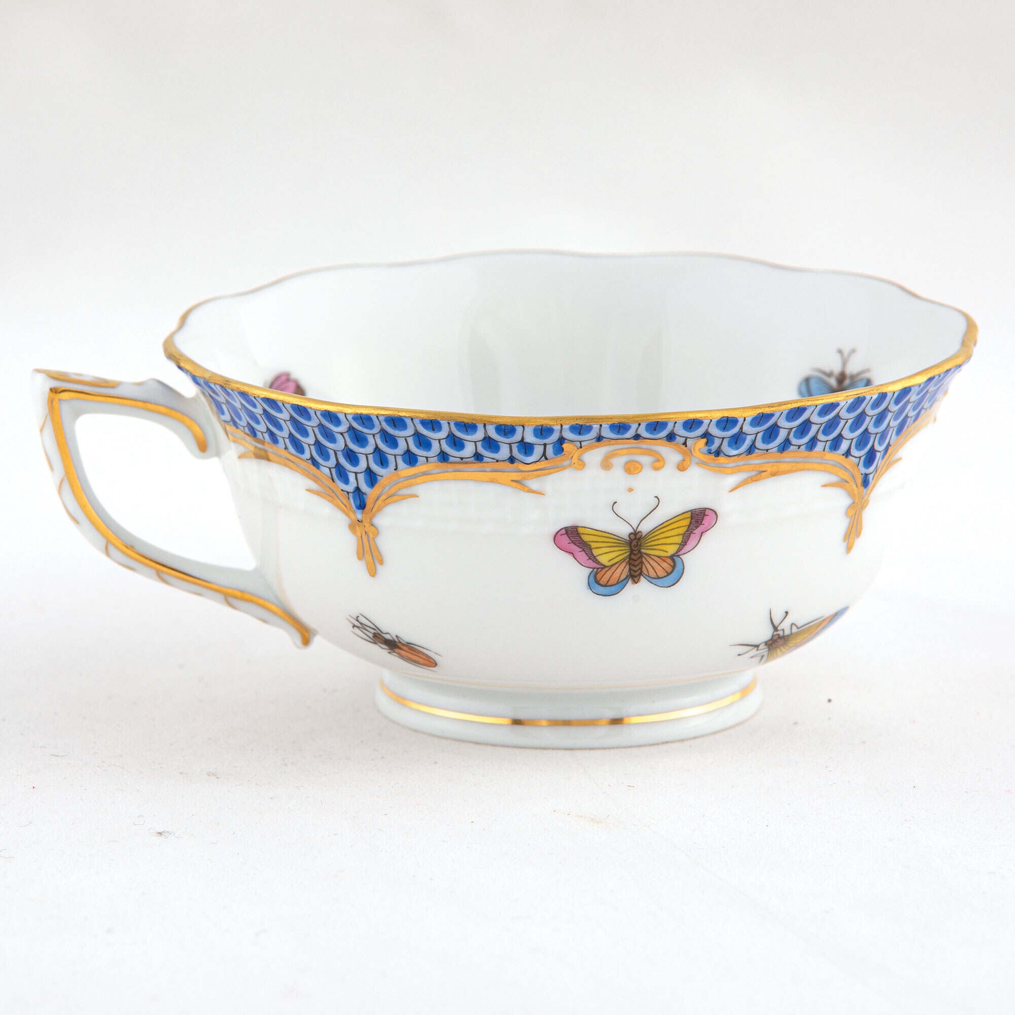 Herend Rothschild Bird Blue Border Tea Cup Cup & Saucer Set โ additional view