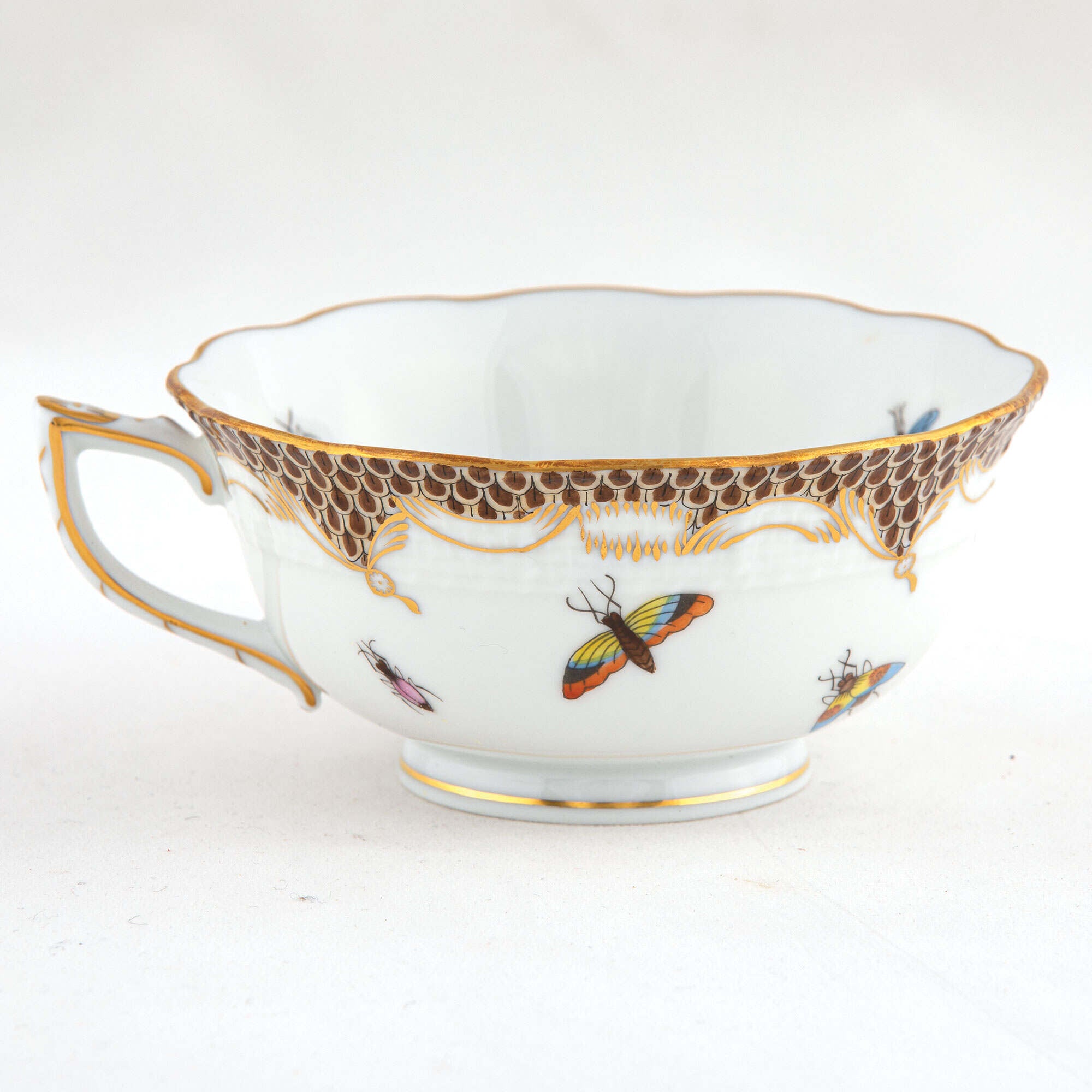 Herend Rothschild Bird Brown Border Tea Cup Cup & Saucer Set โ additional view